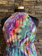 Load image into Gallery viewer, Women’s Large 12/14 (runs large, fits closer to an XL) 100% Cotton Tiered Halter Midi Dress with Pockets in ‘Cosmic Eyes’
