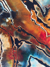 Load image into Gallery viewer, Custom Reverse Geode Cropped Pants in ‘Azurite’ for Carrie
