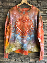 Load image into Gallery viewer, Custom Heart Pullover Sweatshirt with Thumbholes &amp; Pockets in ‘Rustic Rainbow’ for Tiara
