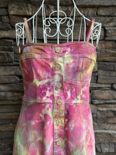 Load image into Gallery viewer, Women’s Small Denim Corset Midi A-Line Dress with Pockets in ‘Warrior Princess’
