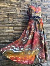 Load image into Gallery viewer, Women’s Medium Geode Tie-Waist Midi Skirt &amp; Cropped Bralette Tank Top Set in ‘Rustic Rainbow’
