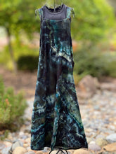 Load image into Gallery viewer, Custom Geode Wide Leg Overalls in ‘Moss Agate’ for Robyne
