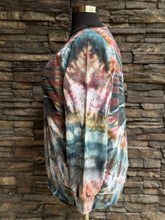 Load image into Gallery viewer, Women’s XL Oversized 100% Organic Cotton Burt’s Bees Spiral Sweatshirt in ‘Pinot Sage &amp; Teal’
