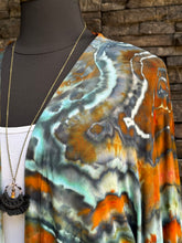 Load image into Gallery viewer, Women’s Medium (can fit a large, too) Geode Hand-sewn Bell Sleeved Kimono with Pockets in ‘Boulder Turquoise’
