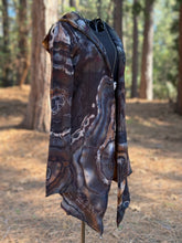 Load image into Gallery viewer, Custom Reverse Geode Hooded Cardigan in ‘Turkey Tail Mushroom’ for Lynne
