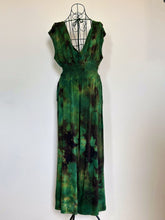 Load image into Gallery viewer, Women’s Medium Reverse Dyed Waist-Defined Shirred Jumpsuit with Pockets in ‘Evergreen’
