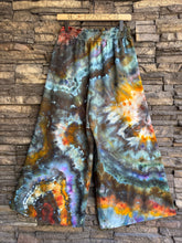 Load image into Gallery viewer, Women’s Small Geode Linen Blend Wide-Leg Split-Hem Flowy Pants with Pockets in ‘Labradorite’
