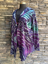 Load image into Gallery viewer, Custom Reverse Geode Hooded Sweatshirt Cardigan in ‘Mermaid Tail’ for Alisa
