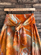 Load image into Gallery viewer, Women’s XL Geode 100% Viscose High Waist Tiered Wide Leg Flared Palazzo Pants with Tie in ‘Rusted Sea Glass’
