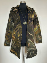 Load image into Gallery viewer, Custom Reverse Geode Hooded Cardigan for Gena in ‘Olive Grove’
