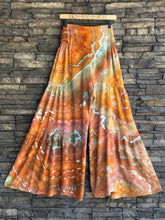 Load image into Gallery viewer, Women’s XL Geode 100% Viscose High Waist Tiered Wide Leg Flared Palazzo Pants with Tie in ‘Rusted Sea Glass’
