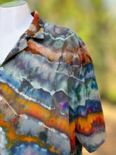Load image into Gallery viewer, Men’s 3XL 100% Rayon Geode Button Up Short Sleeved Shirt in ‘Labradorite’
