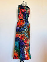 Load image into Gallery viewer, Women’s Small Reverse Geode Cut-Out A-Line Maxi Dress with Pockets in ‘Deep Rainbow’
