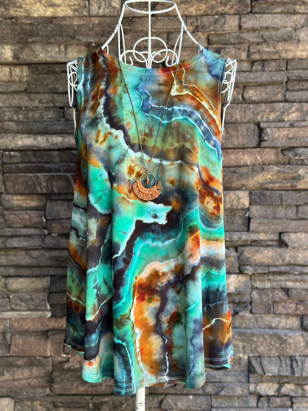 Women’s Small Geode Luxe Tank Top in ‘Boulder Turquoise’