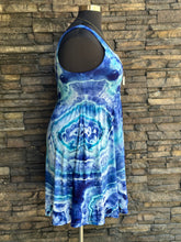 Load image into Gallery viewer, Women’s Large Geode Square Neck Dress with Pockets in ‘Deep Lagoon’
