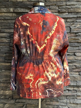 Load image into Gallery viewer, Women’s Upcycled Torrid Size 1 (1X 14/16) Geode Linen/Rayon Blazer in ‘Phoenix Rising’
