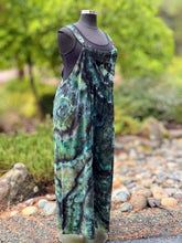Load image into Gallery viewer, Women’s XXL Geode Wide-Leg Linen/Rayon Overalls in ‘Moss Agate’
