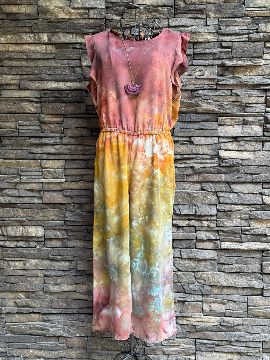 Women’s Medium Ombré Flutter Sleeve Jumpsuit in ‘Rustic Rainbow’