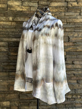Load image into Gallery viewer, Women’s Large Open Front Kimono Jacket with Drop Pockets in ‘Obsidian Fog’
