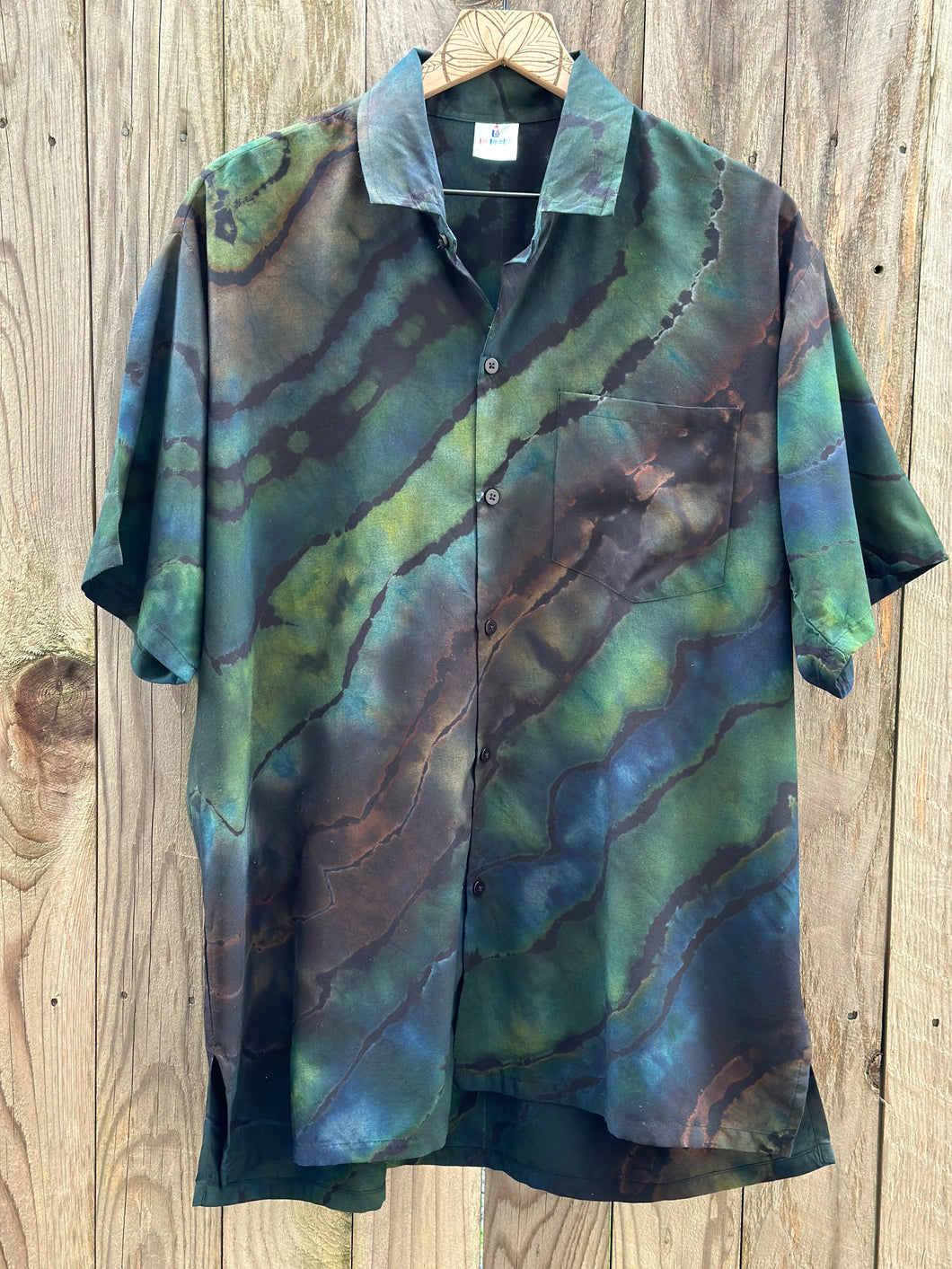 Custom Reverse Geode Button Up Rayon Shirt for Shaun