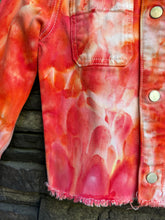 Load image into Gallery viewer, Youth 6/6X Distressed Denim Jacket in ‘Coral Pink’
