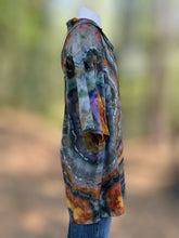 Load image into Gallery viewer, Men’s 3XL 100% Rayon Geode Button Up Short Sleeved Shirt in ‘Labradorite’
