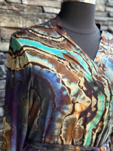 Load image into Gallery viewer, Women’s XL Reverse Geode Bamboo Viscose Long Sleeved Robe in ‘Dark Star’
