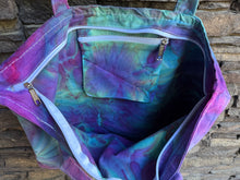 Load image into Gallery viewer, Cotton Canvas Zippered Tote Bag in ‘Northern Lights’
