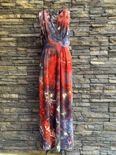 Load image into Gallery viewer, Women’s Medium Geode Dressy V-Neck Jumpsuit with Pockets in ‘Phoenix Rising’

