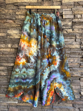 Load image into Gallery viewer, Women’s Small Geode Linen Blend Wide-Leg Split-Hem Flowy Pants with Pockets in ‘Labradorite’
