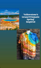 Load image into Gallery viewer, Custom Geode Polo Shirt for Jason in ‘Yellowstone’s Grand Prismatic Spring’
