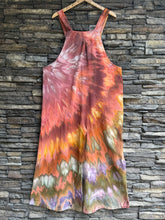 Load image into Gallery viewer, Custom Women’s XL Cotton/Linen Inclined Twist Overalls in ‘Rustic Rainbow’ for Jessie
