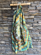 Load image into Gallery viewer, XL 100% Cotton Laundry Tote Bag with Drawstring in ‘Bronzed Jade’ Spiral
