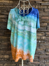 Load image into Gallery viewer, Women’s Large Geode V-Neck T-Shirt in ‘Sand &amp; Sea’
