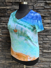 Load image into Gallery viewer, Women’s XL Geode V-Neck T-Shirt in ‘Sand &amp; Sea’
