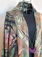 Load image into Gallery viewer, Women’s XS/Small Upcycled Athleta Reverse Geode Cardigan with Thumbholes and Pockets in ‘Pinot Sage’
