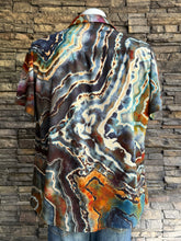 Load image into Gallery viewer, Custom Reverse Geode Button Up Shirt in ‘Midnight Jasper’ for Gena
