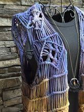 Load image into Gallery viewer, Custom Crocheted Fringe Vest in ‘Dark Star’
