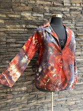 Load image into Gallery viewer, Women’s Upcycled Torrid Size 1 (1X 14/16) Geode Linen/Rayon Blazer in ‘Phoenix Rising’
