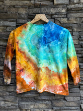 Load image into Gallery viewer, Youth Small (6/7) Oversized Long-Sleeve Geode Pocket T-Shirt in ‘Yellowstone’s Grand Prismatic Spring’
