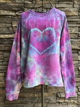 Load image into Gallery viewer, Women’s XL 100% Cotton Crewneck Sweatshirt with Heart in ‘Northern Lights’
