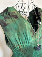 Load image into Gallery viewer, Women’s Medium Reverse Dyed Waist-Defined Shirred Jumpsuit with Pockets in ‘Evergreen’
