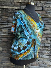 Load image into Gallery viewer, Women’s XL Geode Short Sleeved V-Neck Luxe T-Shirt in ‘Labradorite’
