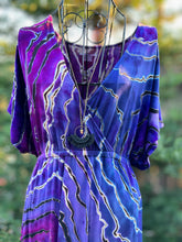 Load image into Gallery viewer, Custom Reverse Geode Surplice Maxi Dress in ‘Purple Haze’ for Mary
