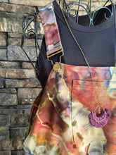 Load image into Gallery viewer, Women’s Medium Geode Cotton Overall Shorts with Drawstring Waist in ‘Rustic Rainbow’
