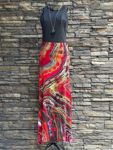 Load image into Gallery viewer, Women’s Medium Reverse Geode Maxi Skirt in ‘Fire On The Mountain’
