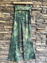 Load image into Gallery viewer, Women’s Small Geode Yoga Pants with Fold Over Waist In ‘Moss Agate’
