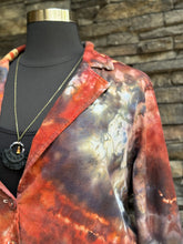 Load image into Gallery viewer, Women’s Upcycled Torrid Size 1 (1X 14/16) Geode Linen/Rayon Blazer in ‘Phoenix Rising’
