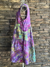 Load image into Gallery viewer, Women’s Medium Geode 100% Cotton Gauze Sleeveless Tiered Dress with Pockets in ‘Avalon’
