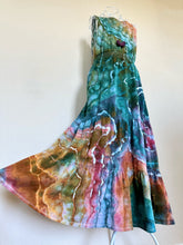 Load image into Gallery viewer, Women’s Medium Geode Cotton Elastic Waist Maxi Dress with Pockets in ‘Rainbow Sherbert’
